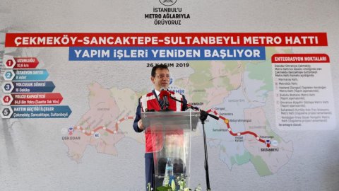 Ekrem İmamoğlu, 2 yıldır duran metro hattını yeniden başlattı!