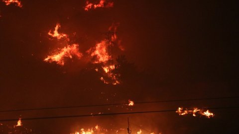 İzmir'deki çıkan orman yangınında bir site yandı