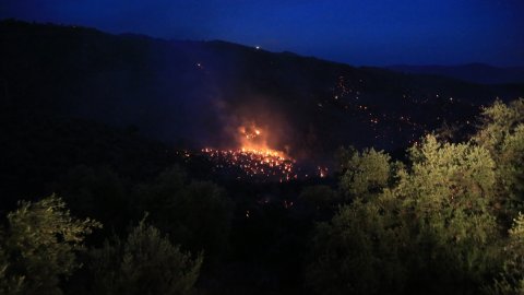  Muğla'da çıkan orman yangınına müdahale ediliyor