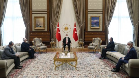 Cumhurbaşkanı Erdoğan, Mescid-i Aksa İmam Hatibi'ni kabul etti