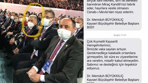 Vatandaşa "Kalabalığa girmeyin" diye mesaj atan AKP'li belediye başkanı kongreye gitti
