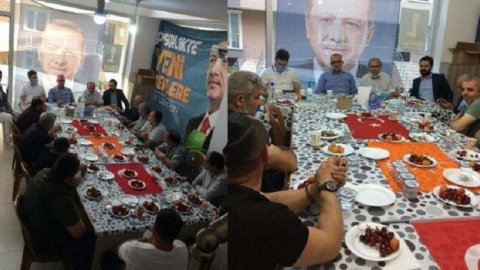 AKP'lilerin toplantısında skandal: Türk bayrağını sofra bezi yaptılar