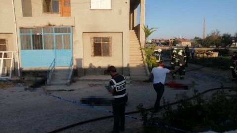 Konya'da eve düzenlenen silahlı saldırıda 7 kişi öldü, ev de ateşe verildi