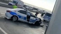 Bakırköy'de polis aracı ile taksi çarpıştı: 2'si polis 4 yaralı