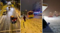 İstanbul'da kar, sürücülere zor anlar yaşattı