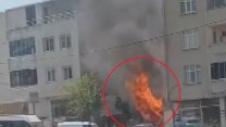 Arnavutköy'de bisiklet tamirhanesinde yangın