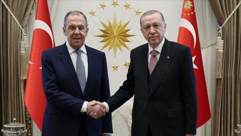 Cumhurbaşkanı Recep Tayyip Erdoğan, Rusya Dışişleri Bakanı Sergey Lavrov ile bir araya geldi