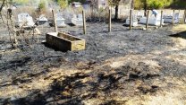 Karabük'te mezarlıkta çıkan yangın söndürüldü
