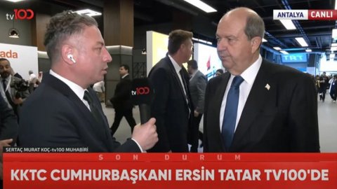 KKTC Cumhurbaşkanı Tatar tv100 mikrofonlarına konuştu ve oynanan oyunlara dikkat çekti!