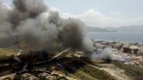 Fethiye'de işçilerin kaldığı konteynerler yandı