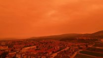 Bolu'da toz taşınımı etkisi; gökyüzü kırmızıya büründü