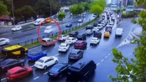 Beşiktaş’ta 8 aracın karıştığı kazanın görüntüleri ortaya çıktı
