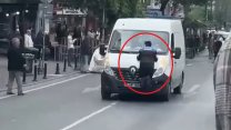 Film sahnesi değil: Fatih'te bir sürücü zabıta memurunu kaputta sürükledi